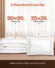 Queen Duvet Cover Set, 100% Cotton, 3 Pieces Bedding Set Queen Size with 1 Duvet Cover 90 x 90 in and 2 Pillow Shams 20 x 26 in, Soft Breathable