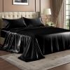 Satin Sheets Queen Size Bed Set  Luxury Soft Sheets for Hair and Skin