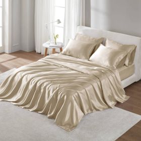 Satin Luxury Sheet Set Full (Color: as Pic)