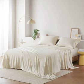 Cotton Blend Jersey Knit All Season Sheet Set King (Color: as Pic)