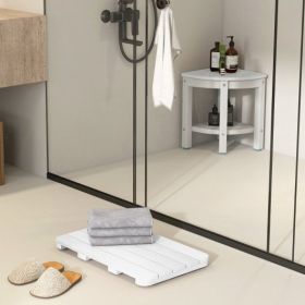Waterproof HIPS Spa Shower Mat for Bathroom with Non Slip Foot Pads (Color: White)