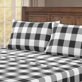 Kathy Ireland 100% Turkish Cotton Flannel Sheet Set (Color: Buffalo Tartan, size: King)