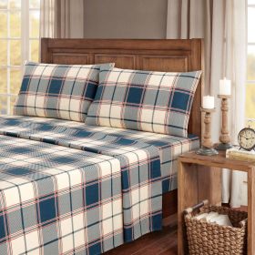 Kathy Ireland 100% Turkish Cotton Flannel Sheet Set (Color: Signature Plaid, size: Full)
