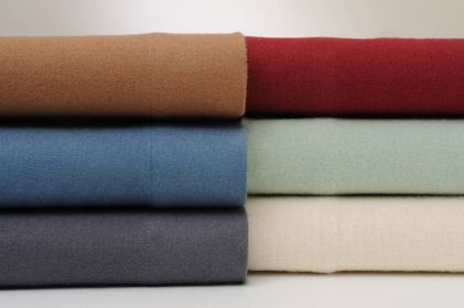 Bibb Home Solid Flannel 4 Piece Sheet Set (Color: Wine, size: Full)