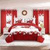 9 Piece Soft All-Season Washed Microfiber Cover Set , Queen/King Bedding Set With Zipper Closure, Sheet, Pillowcases,Shams & curtains, Print