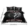 3PCS Soft And Comfortable Death And Angel Print Duvet Cover Set For Bedroom And Guest Room - Includes 1 Duvet Cover And 2 Pillowcases All season