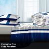 4 Piece Soft All-Season Washed Microfiber And Viscose Comforter Set ,  With Comforter, Sheet, Pillowcases & Shams, Print, Flowerd, Moisture-Wicking
